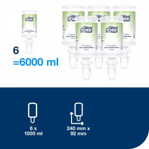 Tork Pěnové mýdlo čiré, ekologické, S4, 1l / 2500 dávek