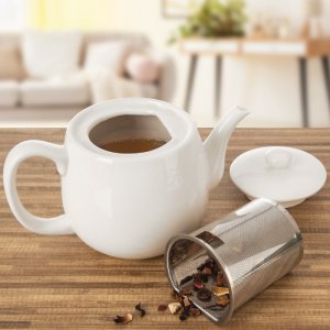 Porcelánová konvička s nerezovým filtrem, 0,74 l