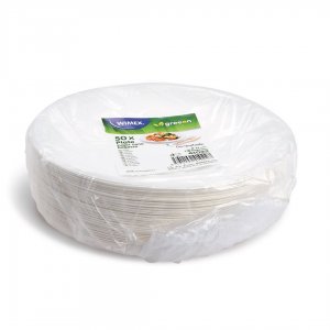 talíř kulatý BIO cukrová třtina O 22 cm 50 ks