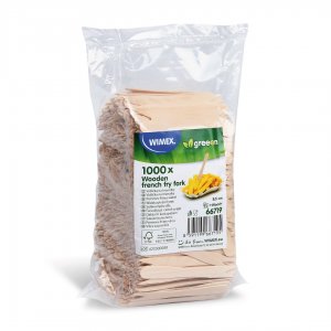 Vidlička na hranolky dřevěná 8,5 cm 1000 ks