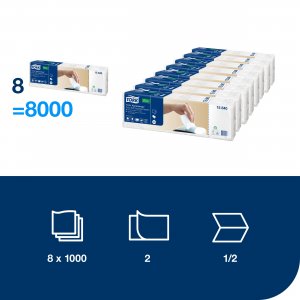 Tork Ubrousky do zásobníku Tork Xpressnap, 21,6 x 33 cm, 2-vr., N4, bílé, 500 ks
