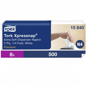 Tork Ubrousky do zásobníku Tork Xpressnap, 21,6 x 33 cm, 2-vr., N4, bílé, 500 ks