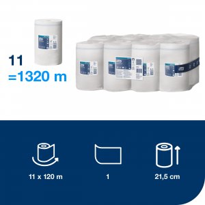 Tork Papírová utěrka v roli 1-vr., 21,5 cm, 120 m, M1, bílá