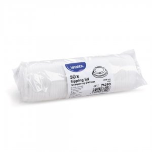 víčko vypouklé bílé pro papírové kelímky prům 62mm 50ks (PS)