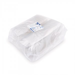 miska hranatá s víčkem 250ml 50ks, průhledná (rPET)