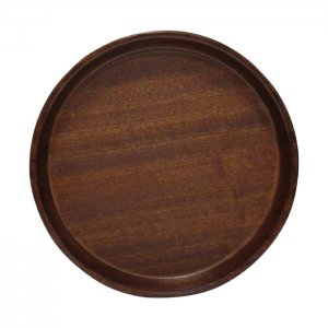 Pivní podnos 32cm kulatý protiskluzový mahagon