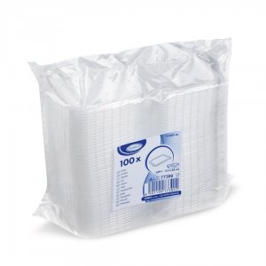 Hranaté průhledné víčko 100 ks, PP