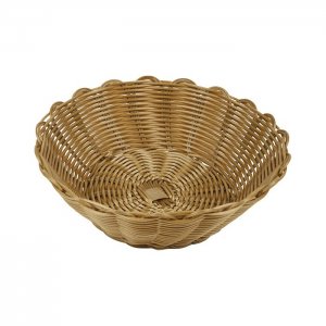 SVING Košíček na pečivo, pr. 25 cm, v. 8,5 cm, kulatý, polyratan