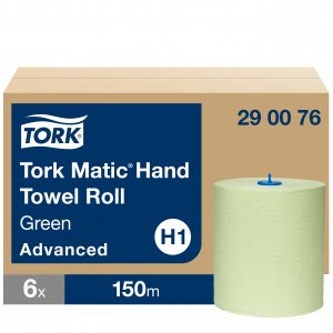 Tork Papírové ručníky Tork Matic Advancedv roli, 2vr., H1, 19 cm / 150 m, 600 útržků, zelené