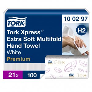 Tork Papírové ručníky Tork Xpress extra jemné Multifold Premium 2-vr. H2, 100 útr., 21,2  x 34 cm