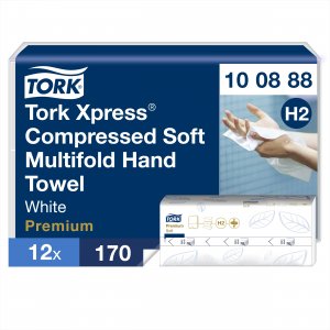 Tork Papírové ručníky  Tork Xpress Multifold Premium 2vrstvé H2, 170 útržků, 21,2 x 32 cm.