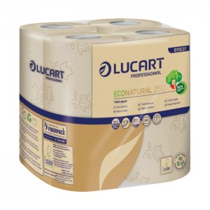 Lucart Professional Toaletní papír EcoNatural 2vrstvý , návin 27,5 m, 250 út., 8 ks, hnědý