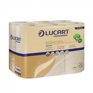 Lucart Professional Toaletní papír EcoNatural 2vrstvý, návin 22 m, hnědý, 200út/12 ks
 