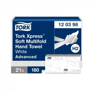 Tork Papírové ručníky Tork Xpress Multifold Advanced 2-vr., H2, 180 útr., 21,2 x 25,5cm