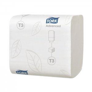 Tork Toaletní papír ADVANCED T3 skládaný, 2-vrstvý, bílý.