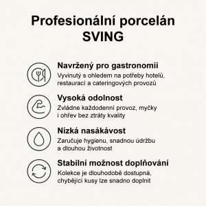 SVING Dezertní talíř GASTRO 19 cm, bílý porcelán